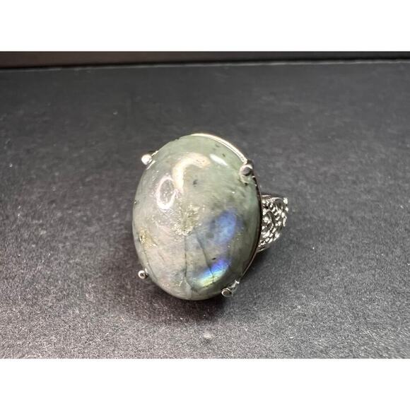 NEW Labradorite stainless steel ring size 7 - Picture 6 of 16